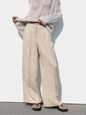Zara Flowy Pleated Pants